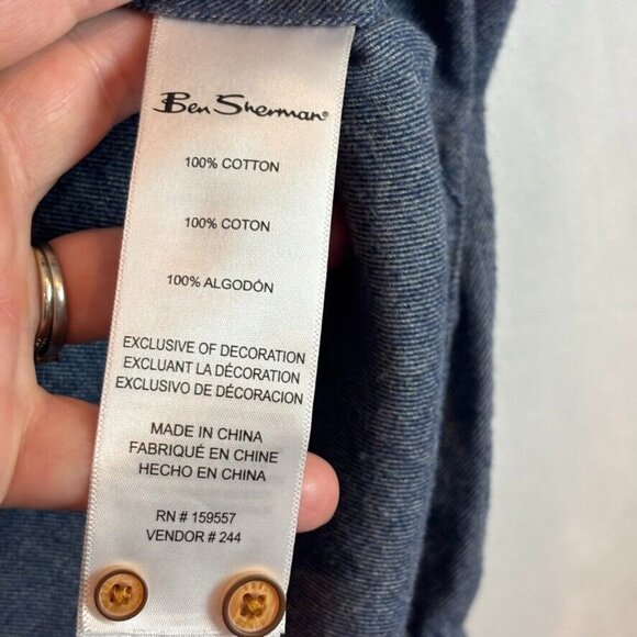 Ben Sherman The Original Mens Chambray Button Down Casual Shirt SZ Small Flannel - Picture 7 of 16